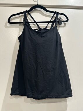 NWT Athleta Black Strappy V-Neck Tankini with Support 32B/C